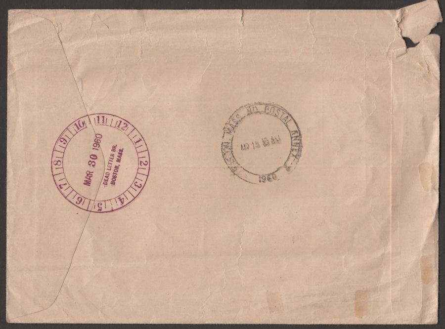 Australian Antarctic Terr 1960 8d Cover Used to USA with Dead Letter Office Mark