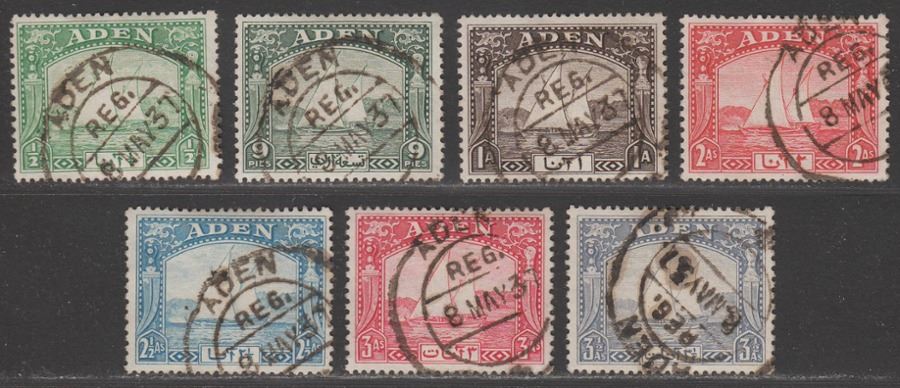 Aden 1937 KGVI Dhow Short Set to 3½a Used SG1-7 cat £27