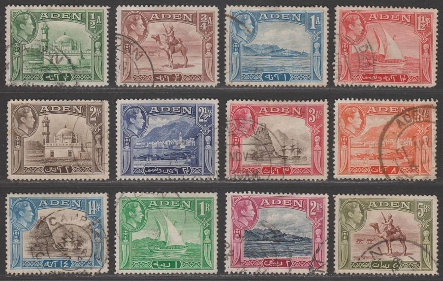 Aden 1939-48 King George VI Set to 5r Used SG16-26 cat £28