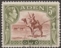 Click for more photos and details Aden 1939 KGVI Camel Corps 5r Red-Brown and Olive-Green Used SG26 cat £17