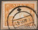 Click for more photos and details Aden 1937 KGVI Dhow 2r Yellow Used on Piece SG10 cat £40 with first day postmark