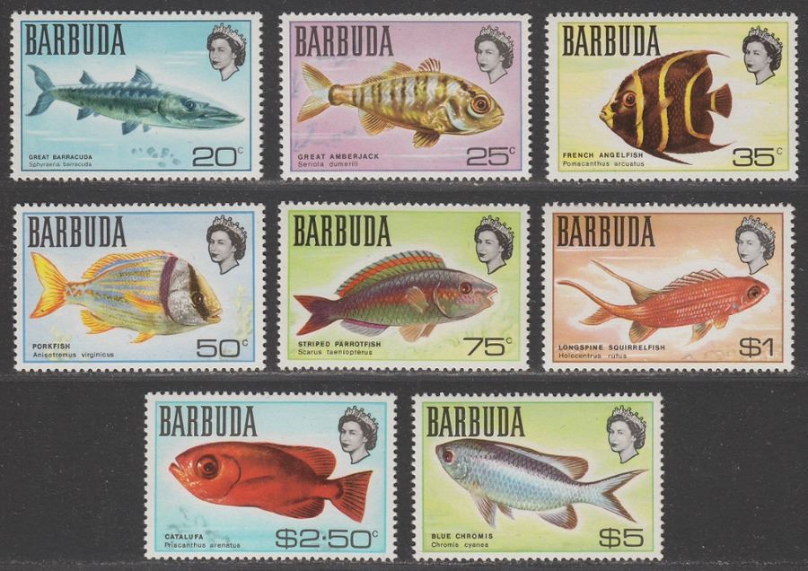 Barbuda 1969-70 QEII Fish Part Set to $5 Mint SG20a-27 UMM