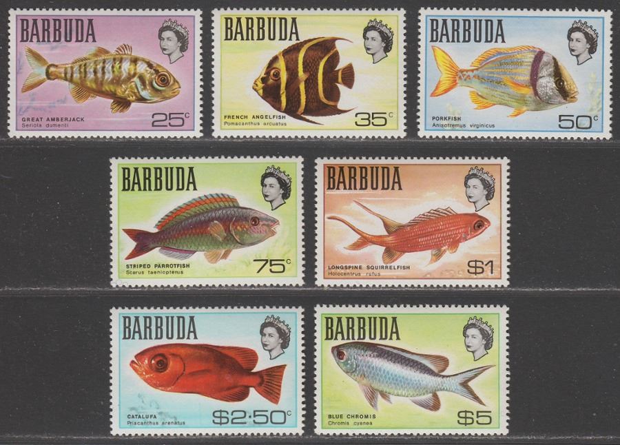 Barbuda 1969 QEII Fish Part Set to $5 Mint SG21-27 UMM