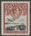 Antigua 1949 KGVI 1sh Black and Red-Brown Mint SG105a
