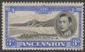 Ascension 1938 KGVI Long Beach 3d Black and Ultramarine Mint SG42