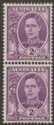Click for more photos and details Australia 1948 KGVI 2d Purple Coil Pair Mint SG230aa