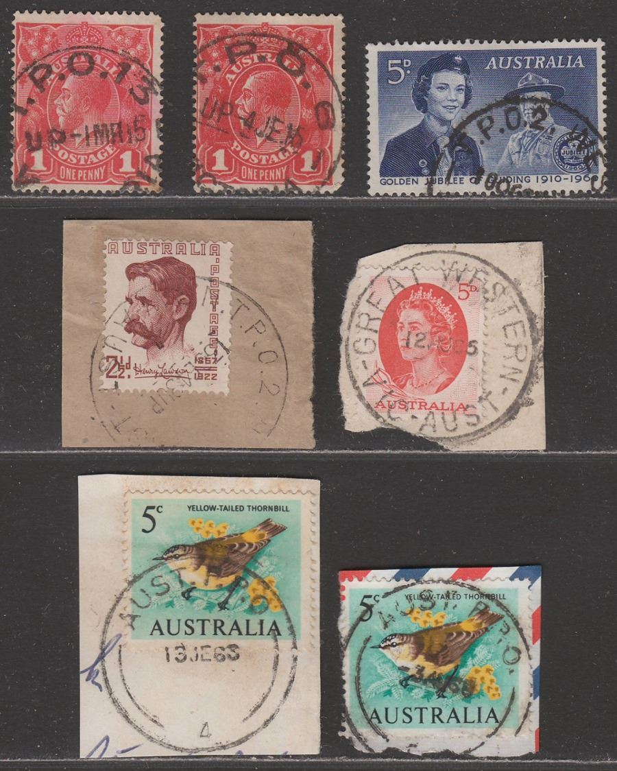 Australia 1915-68 KGV-QEII Selection Used with Railway TPO Postmarks
