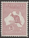 Click for more photos and details Australia 1935 KGV Roo 2sh Maroon wmk CofA Mint SG134
