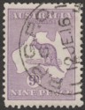 Click for more photos and details Australia 1915 KGV Roo 9d Violet wmk Pointed Crown Used SG27