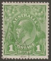 Click for more photos and details Australia 1928 KGV 1d Sage-Green Die II perf 13½x12½ CTO Used SG95b cat £80