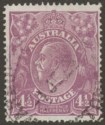 Click for more photos and details Australia 1927 KGV Head 4½d Violet perf 14 with reversed Q Variety Used SG92 var