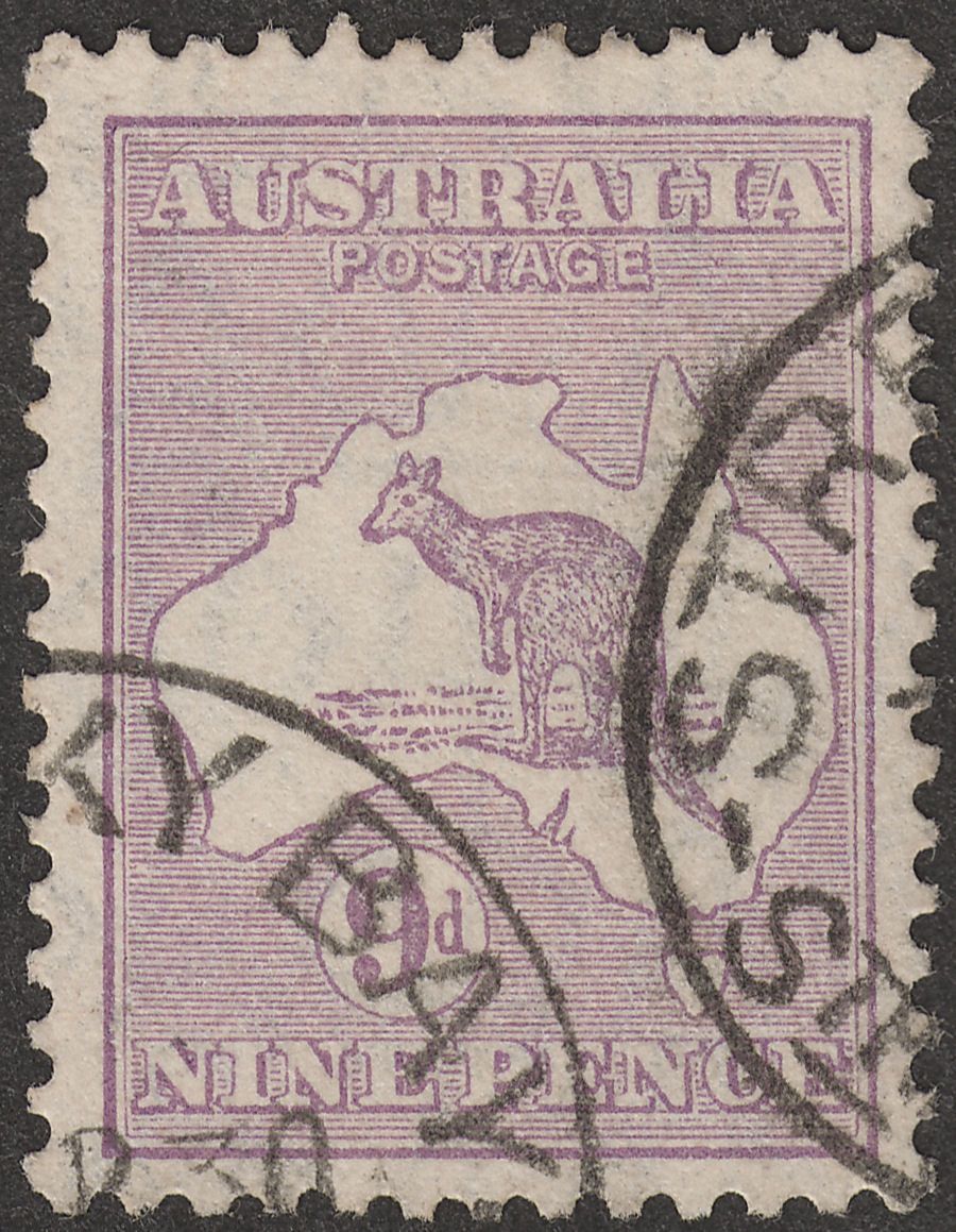 Australia 1929 KGV Roo 9d Violet wmk Small Multi Used SG108