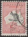 Click for more photos and details Australia 1930 KGV Roo £2 Black and Rose wmk Small Multi Used SG114