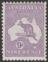 Australia 1932 KGV Roo 9d Violet wmk CofA Mint SG133