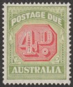 Australia 1938 KGVI Postage Due 4d Mint SG D116