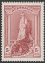 Australia 1937 KGVI Robes 5sh Claret on Chalky Paper Mint SG176
