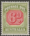 Click for more photos and details Australia 1938 KGVI Postage Due 6d Mint SG D117