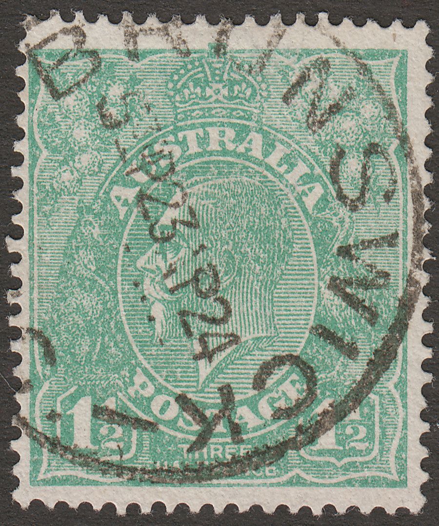 Australia 1923 KGV Head 1D Green Used Var