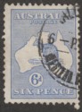 Click for more photos and details Australia 1915 Roo 6d Ultramarine wmk Pointed Crown Used SG26