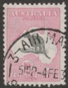 Click for more photos and details Australia 1932 KGV Roo 10sh Grey and Pink wmk CofA Used SG136
