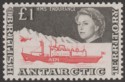Click for more photos and details British Antarctic Territory 1969 HMS Endurance £1 Red + Brnish Black Mint SG15a