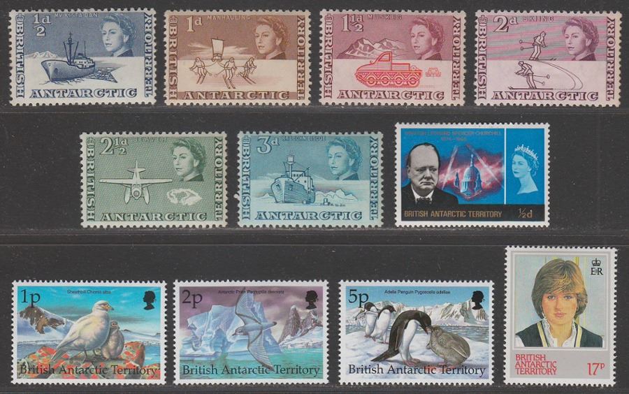 British Antarctic Territory 1963 QEII Set to 3d with others Mint SG1-6 