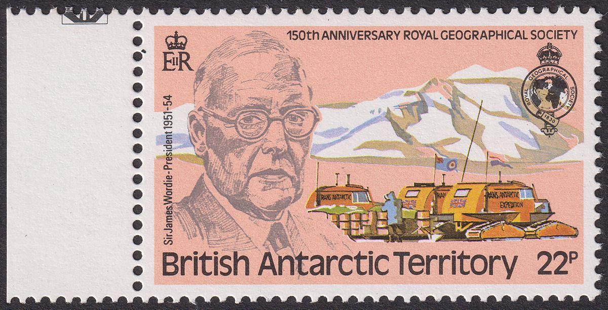 British Antarctic Territory 1980 Geographical 22p watermark Inverted SG97w