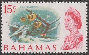 Bahamas 1970 QEII 15c Sea Garden White Paper SG304a