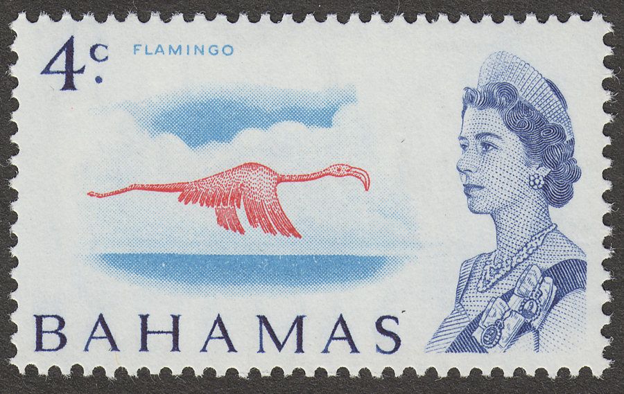 Bahamas 1967 QEII 4c Flamingo Toned Paper Mint SG298