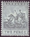 Barbados 1910 KEVII Seal of Colony 2d Greyish Slate Mint SG166