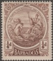 Click for more photos and details Barbados 1916 KGV ¼d Brown wmk Inverted and Reversed Mint SG181y