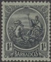 Click for more photos and details Barbados 1924 KGV Seal 1sh Black on Emerald Unused SG226 cat £55 as mint