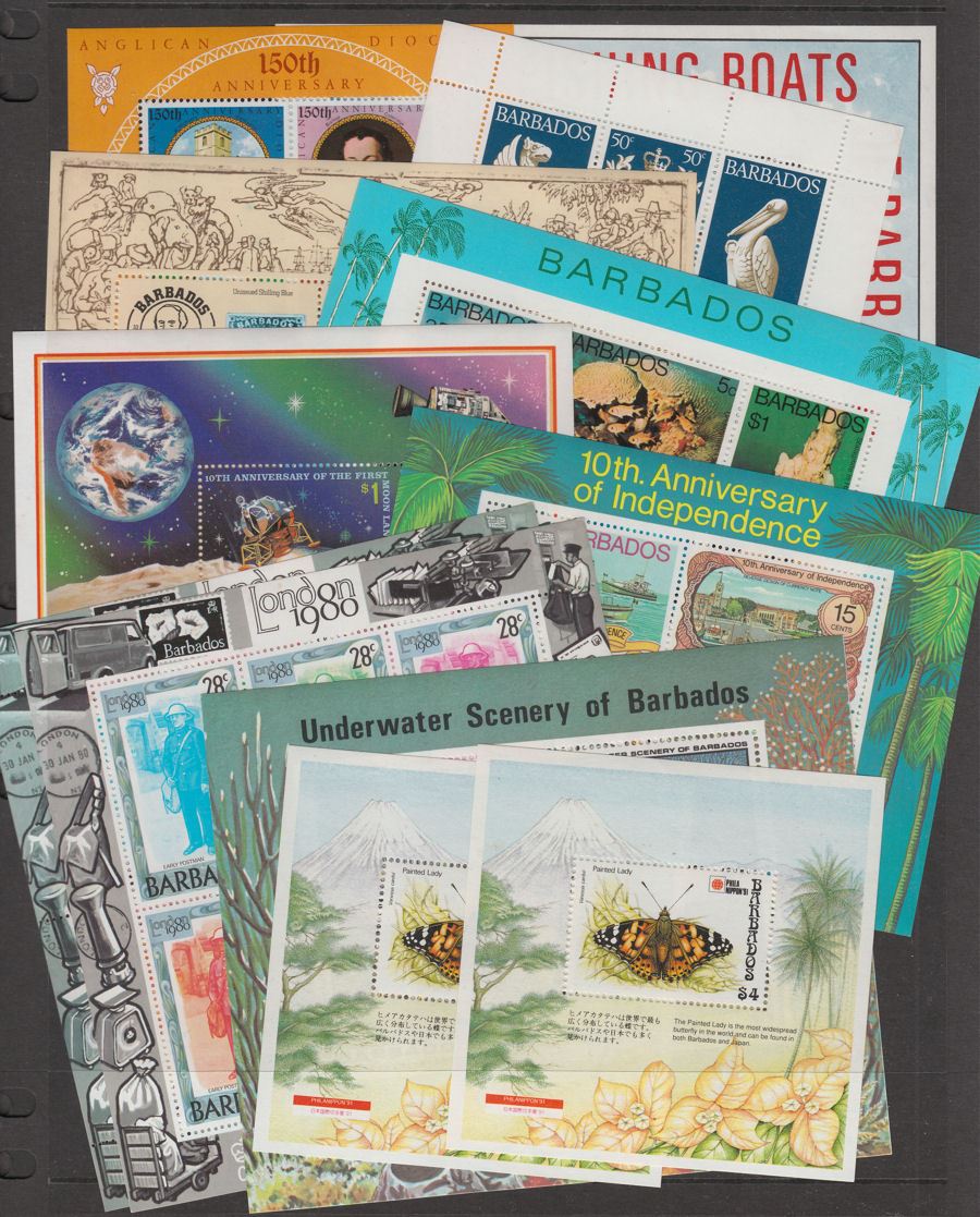 Barbados 1969-91 Miniature Sheet Selection Mint UMM - 18 Sheets