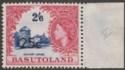 Click for more photos and details Basutoland 1961 QEII 25c Surcharge on 2sh6d Ultra + Crim-Lake Type II Mint SG66a