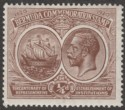 Bermuda 1920 KGV Tercentenary ¼d Brown wmk Crown to Right Mint SG59w