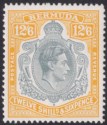 Bermuda 1951 KGVI 12sh6d Bluish-Grey and Deep Yellow p13 Mint SG120e