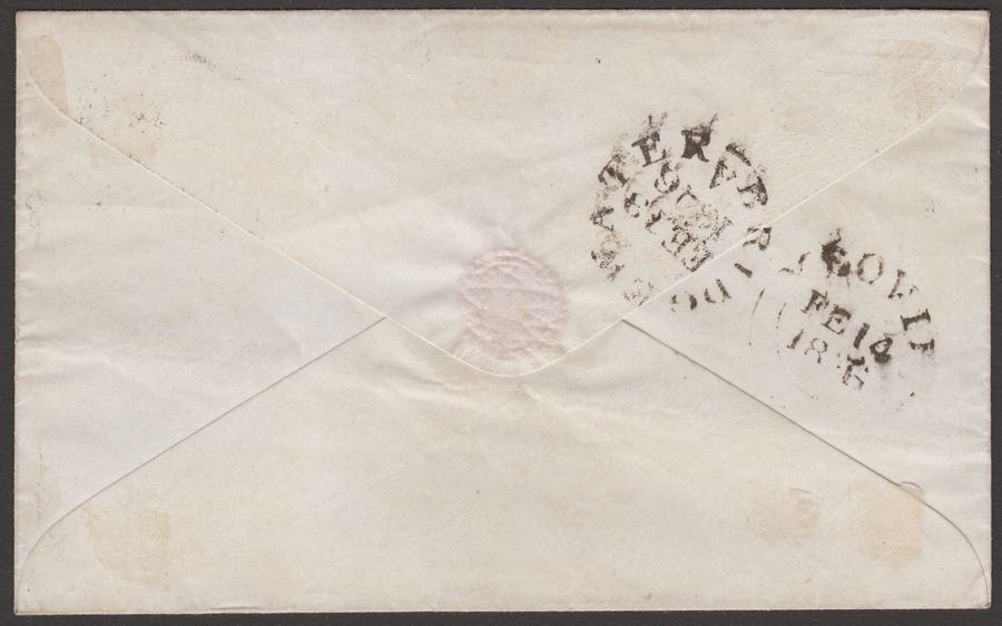 Queen Victoria 1846 1d Red Imperf Used Cover w Numeral 123 Bridgewater Postmark