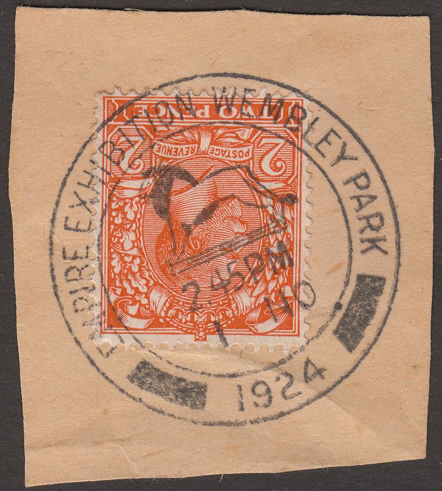 KGV 1924 2d Orange Used on Piece with British Empire Exhibition Postmark