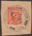 Click for more photos and details KGV 1924 2d Orange Used on Piece with British Empire Exhibition Postmark