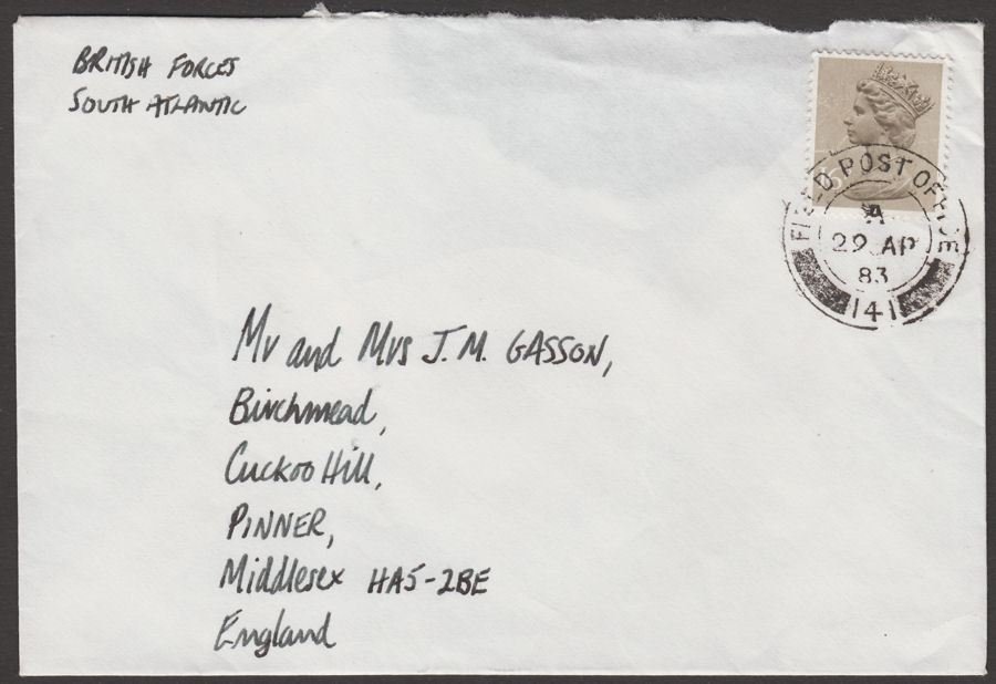 Falkland Islands 1983 16p Used on British Forces Cover with FPO 141 Postmark