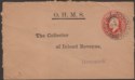 Click for more photos and details KEVII 1903 1d Post Stationery OHMS Income Tax Cover Used Dunoon - Greenock tear