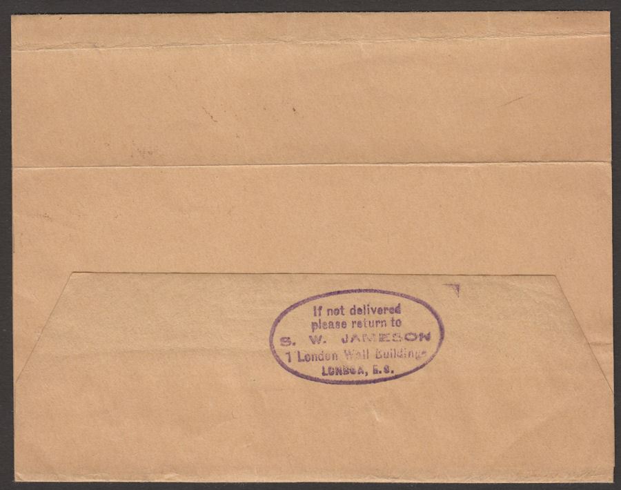 KEVII ½d Postal Stationery Wrapper Used London to Lisbon with FS Postmark