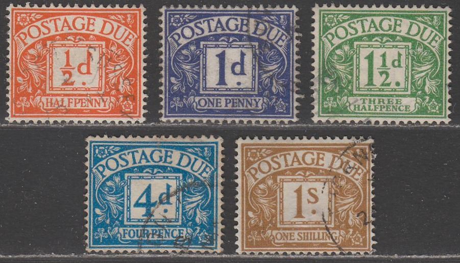 King George VI 1951 Postage Due Set Used SG D35-D39 cat £30