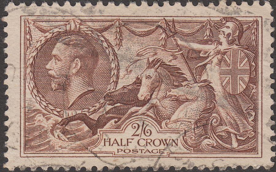 KGV 1934 Re-Engraved Seahhorse 2sh6d Chocolate-Brown Used SG450 cat £40