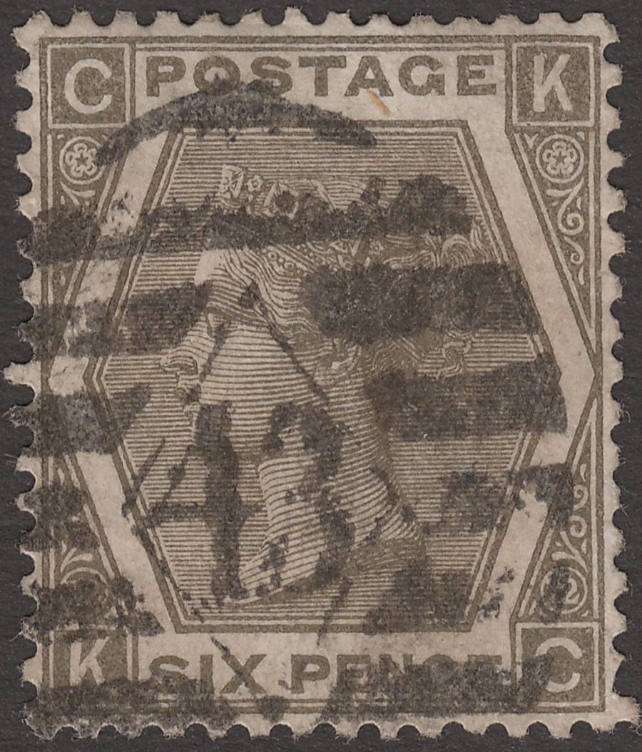 Queen Victoria 1873 6d Grey Plate 12 Used SG125 cat £300