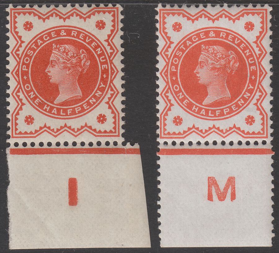 Queen Victoria 1887 Jubilee ½d Vermilion Marginal Control Shades Mint SG197 MNH