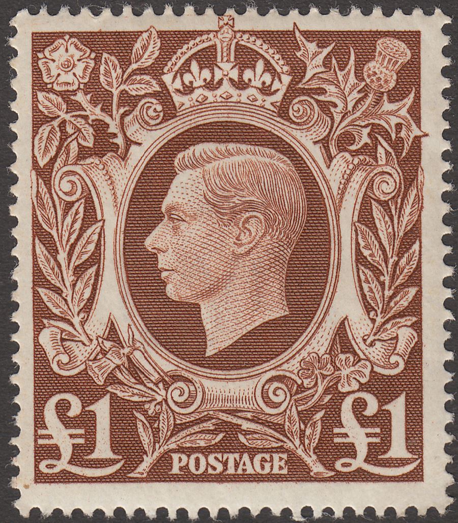King George VI 1948 £1 Brown UM Mint SG478c cat £25 MNH
