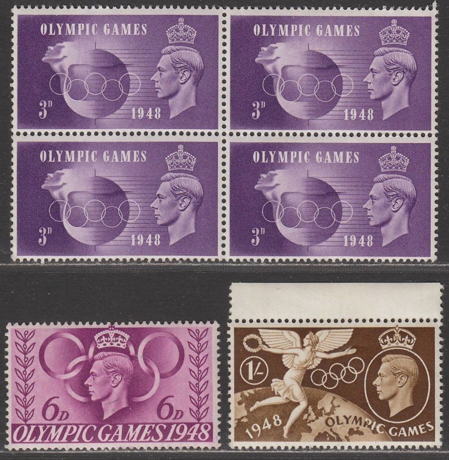 King George VI 1948 KGVI Olympic Games Part Set to 1sh Mint SG496-498