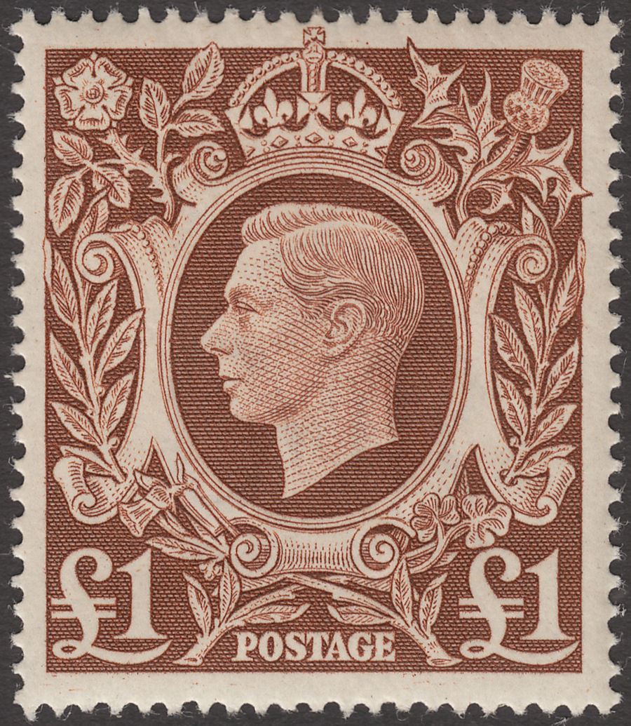 King George VI 1948 £1 Brown Mint SG478c cat £25