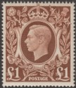 Click for more photos and details King George VI 1948 £1 Brown Mint SG478c cat £25